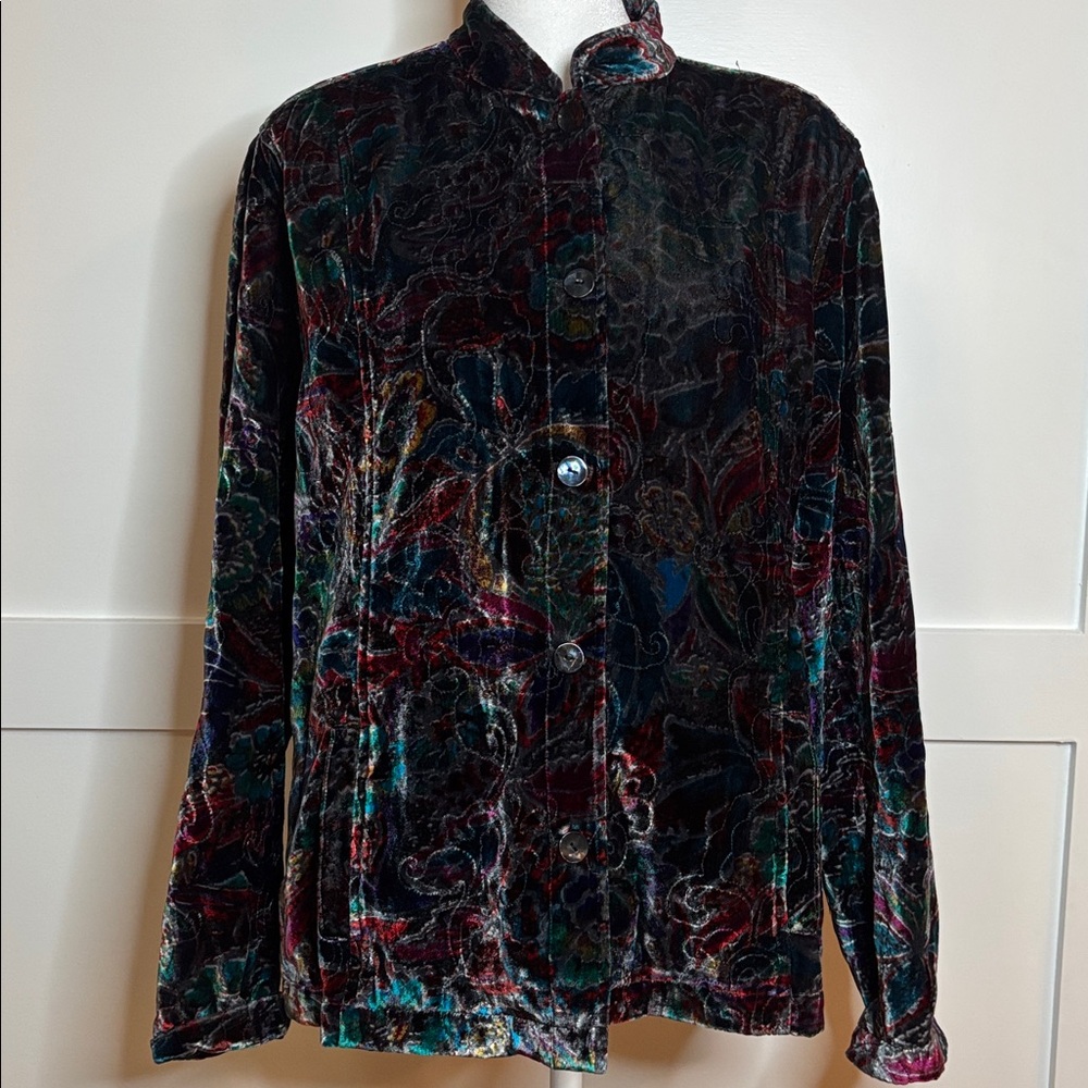 Chico's Vibrant Velvet Jacket size 2 in excellent condition - Picture 3 of 9